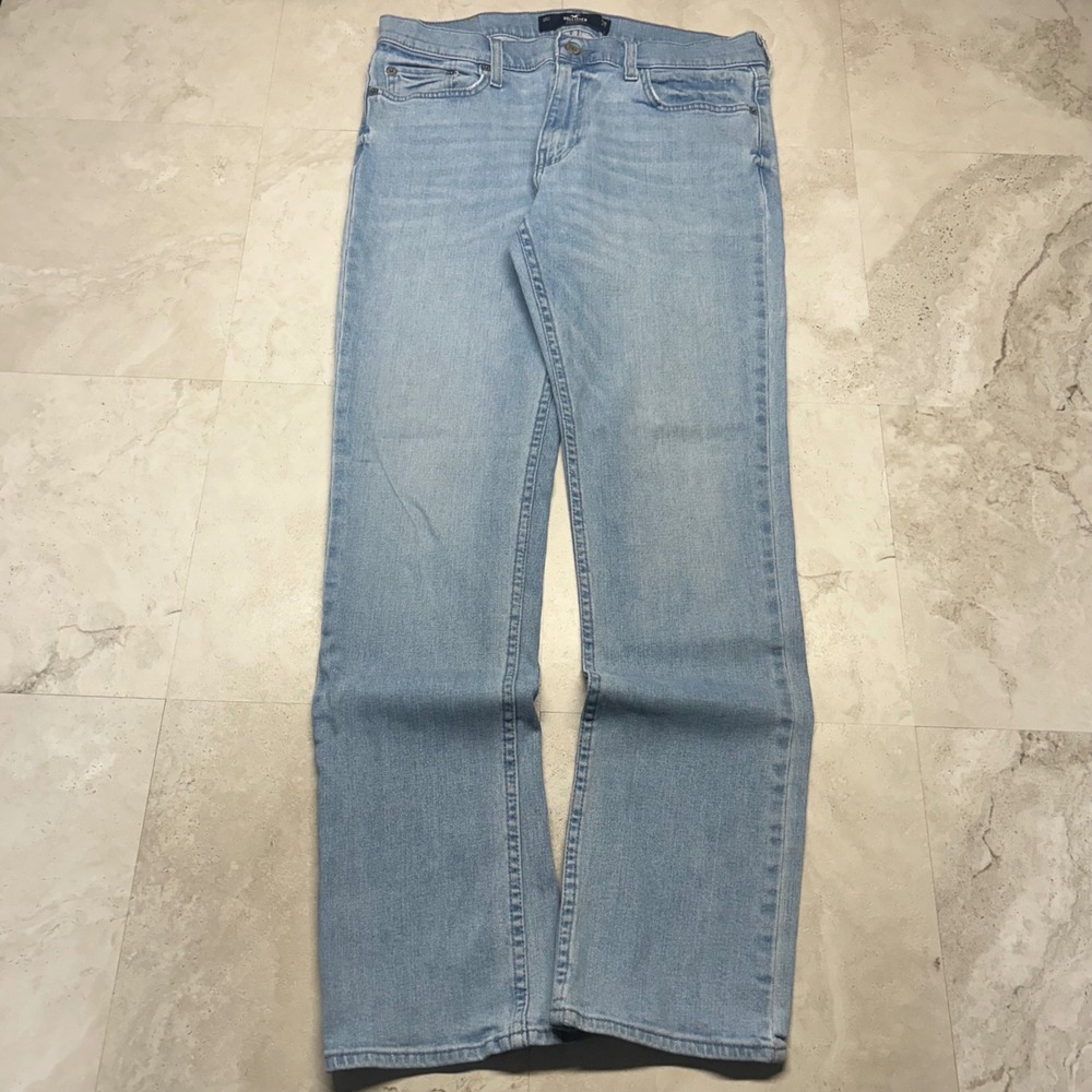 Hollister Slim Straight Light Wash Mens 32x32 Epic Flex Denim Jeans 0716